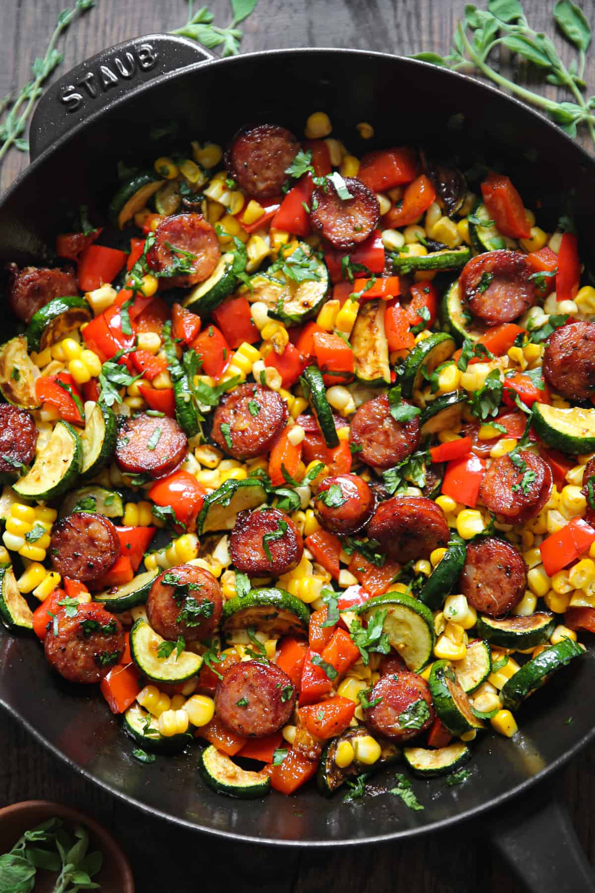 High Protein Sausage and Veggies Skillet over cauliflower rice Main Image